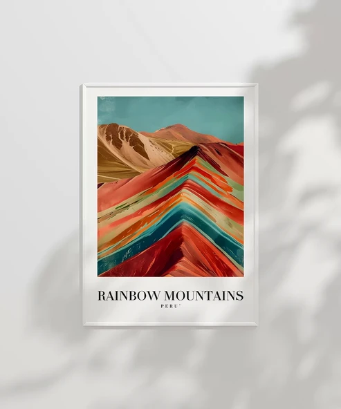 Çerçevesiz Poster Rainbow Mountains Peru - Resim 2