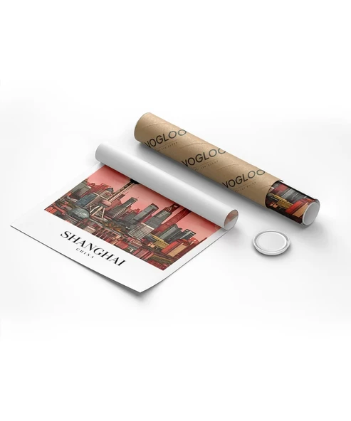 Çerçevesiz Poster Shanghai Gökyüzüne Yükselen Şehir - Resim 8