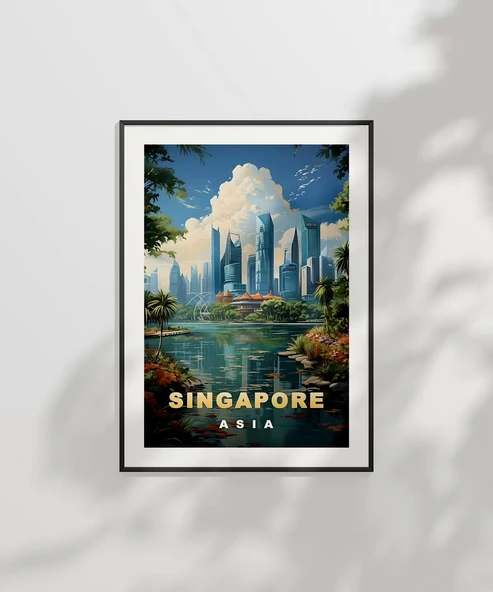 Çerçevesiz Poster Singapore Modern Manzarası - Resim 7
