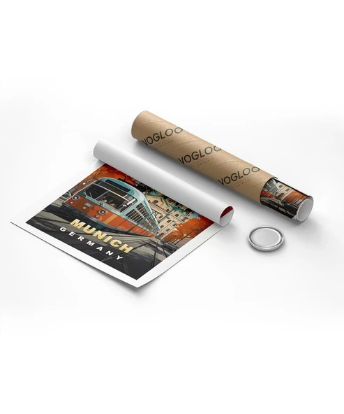 Çerçevesiz Poster Münih'in Renkli Sonbahar Sokakları - Resim 8