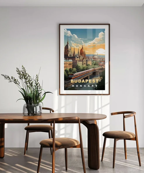 Çerçevesiz Poster Tuna Nehri Üzerinde Gün Doğumu - Resim 5