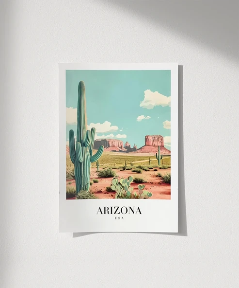 Çerçevesiz Poster Arizona Çölün Simgesi ürün görseli