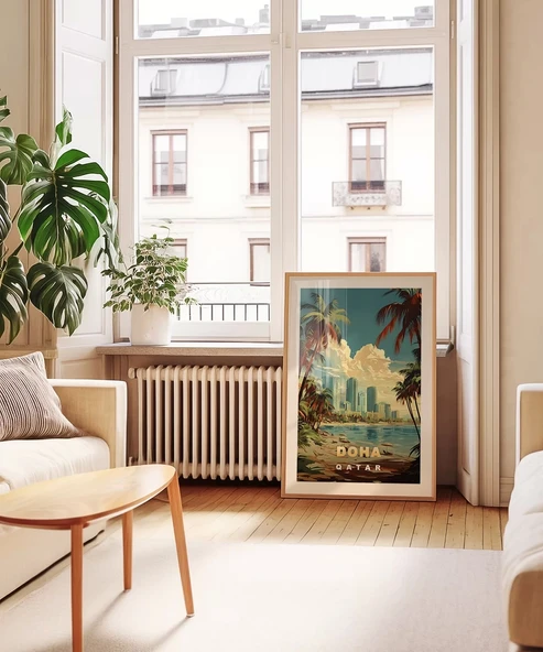 Çerçevesiz Poster Doha Şehir Manzarası - Resim 4