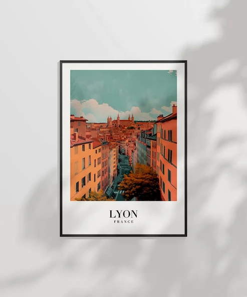 Çerçevesiz Poster Tarihi Lyon Sokakları Dekoratif - 7