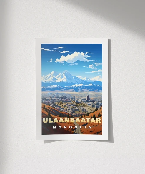 Çerçevesiz Poster Ulaanbaatar ve Dağların Görkemi ürün görseli