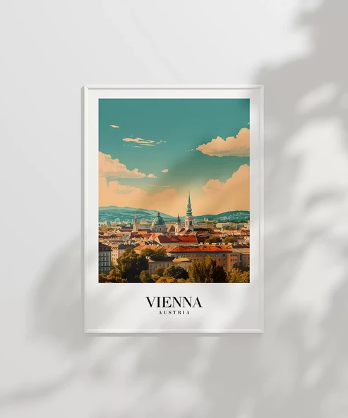 Çerçevesiz Poster Viyana Şehir Manzarası - Resim 2