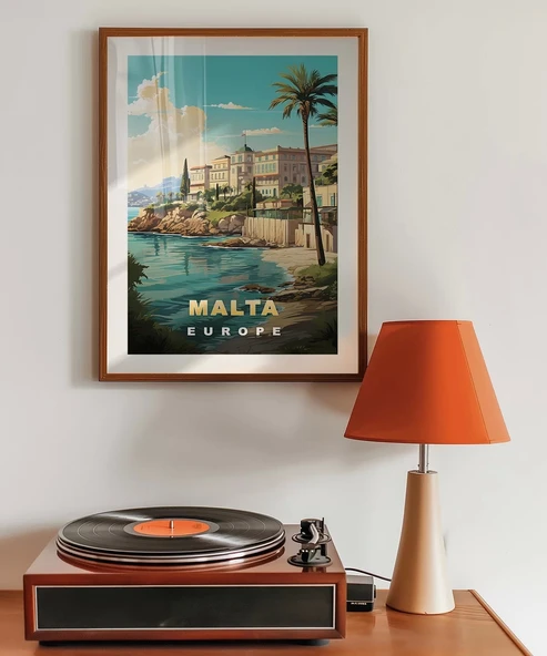 Çerçevesiz Poster Malta Sahil Manzarası ve Akdeniz Huzuru - Resim 3