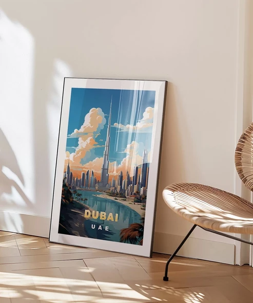 Çerçevesiz Poster Dubai Burj Khalifa Kulesi - Resim 5