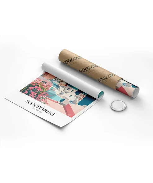 Çerçevesiz Poster Santorini'nin Masmavi Hayalleri - Resim 8