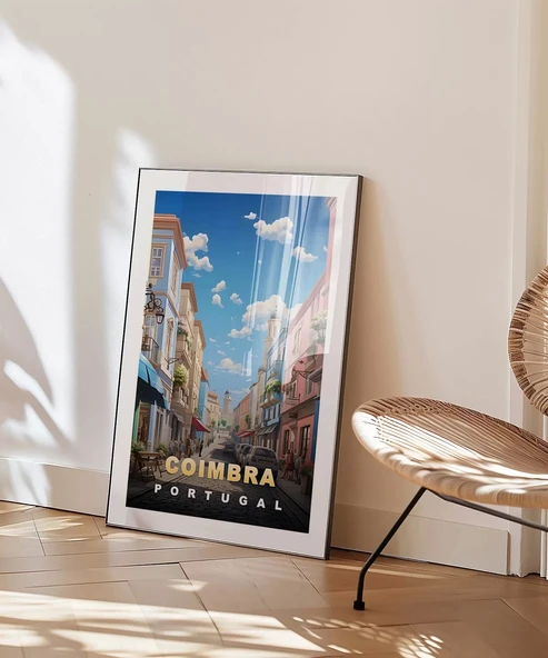 Çerçevesiz Poster Coimbra'nın Renkli Sokakları - Resim 4