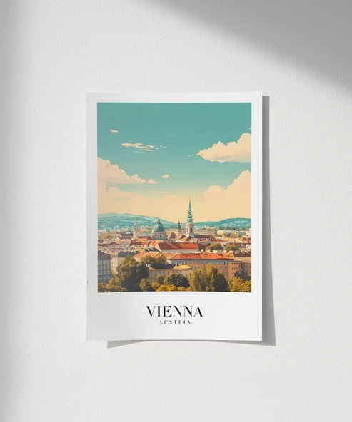 Çerçevesiz Poster Viyana Şehir Manzarası ürün görseli