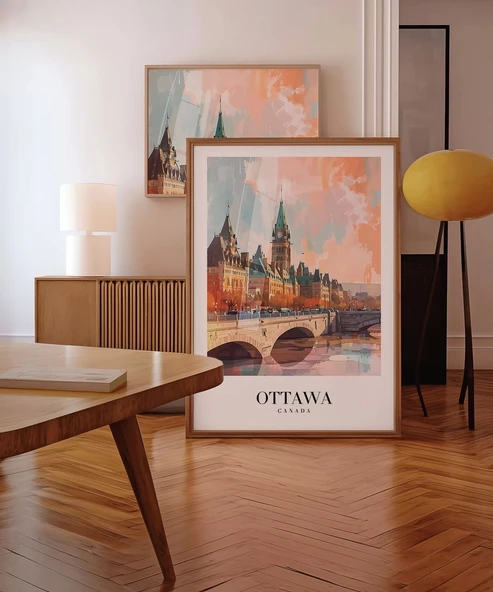 Çerçevesiz Poster Kanada Ottawa i - Resim 4