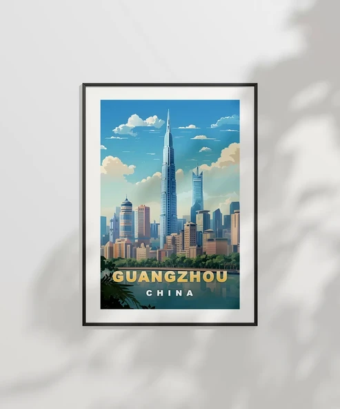 Çerçevesiz Poster İhtişamlı Guangzhou Gökdelenleri - Resim 6