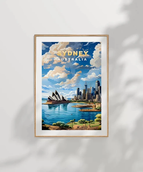 Çerçevesiz Poster Sydney Limanı ve Opera Binası - Resim 6