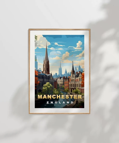 Çerçevesiz Poster Manchester'ın Zarif Mimarisi - Resim 7