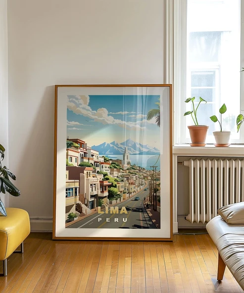 Çerçevesiz Poster Tropikal Lima Sokakları Dekoratif - 4