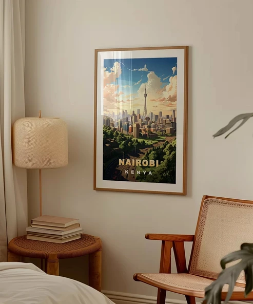 Çerçevesiz Poster Nairobi Şehir Manzarası - Resim 3