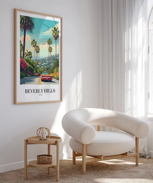 Çerçevesiz Poster Los angeles Şehir İlüstrasyonu - Resim 4