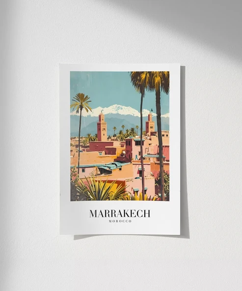 Çerçevesiz Poster Kızıl Şehir Marakeş - Resim 8