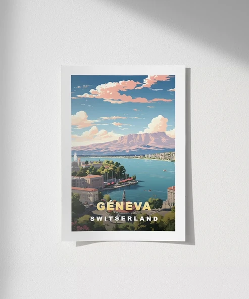 Çerçevesiz Poster Alplerin Gölgesinde Cenevre ürün görseli
