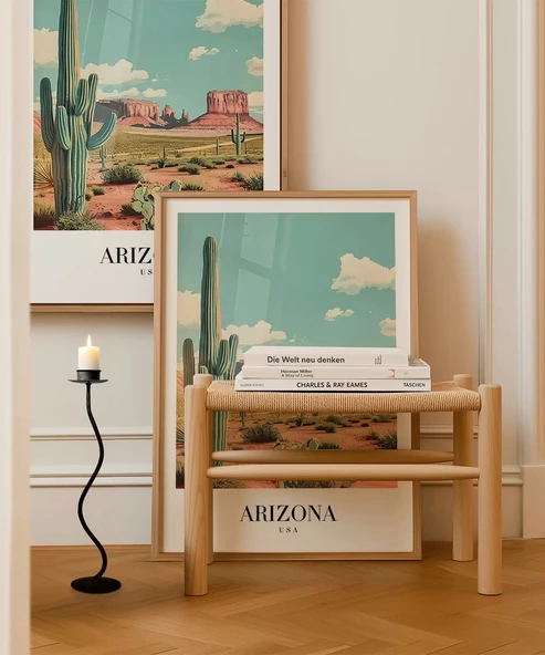 Çerçevesiz Poster Arizona Çölün Simgesi - Resim 4