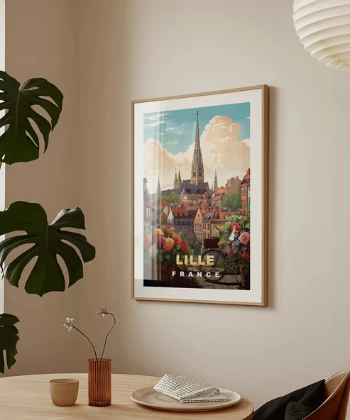 Çerçevesiz Poster Lille Tarihi ve Çiçek Bahçesi Sanat - Resim 4