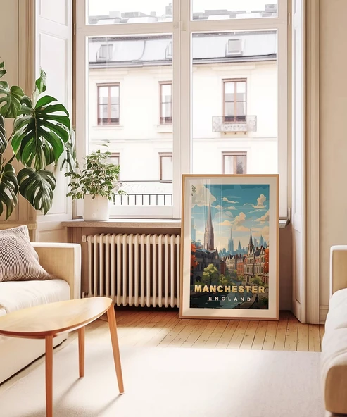 Çerçevesiz Poster Manchester'ın Zarif Mimarisi - Resim 4