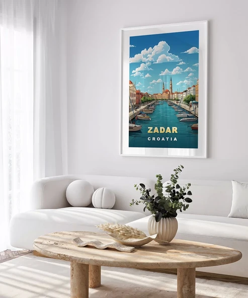 Çerçevesiz Poster Zadar Hırvatistan Kıyı Manzarası - Resim 3