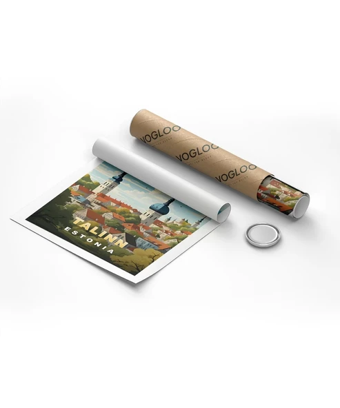 Çerçevesiz Poster Tallinn Tarihi Şehir Manzarası - Resim 8