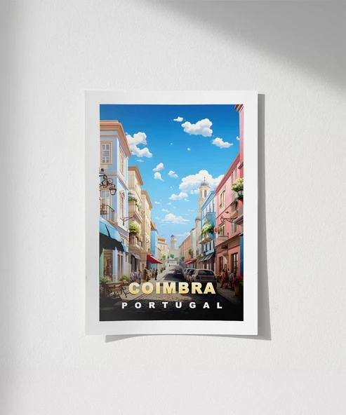 Çerçevesiz Poster Coimbra'nın Renkli Sokakları ürün görseli
