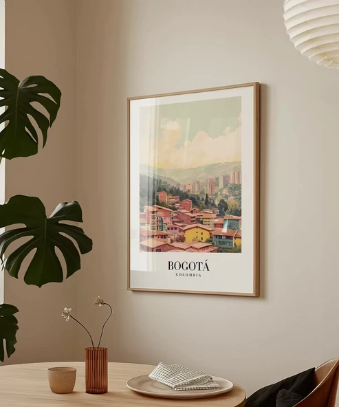 Çerçevesiz Poster Bogotá'nın Renkli Çatıları - Resim 3