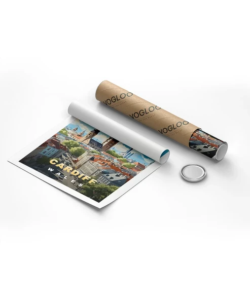 Çerçevesiz Poster Cardiff Manzarası Galler Sanatsal - Resim 8