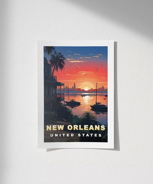 Çerçevesiz Poster New Orleans'ın Tarihi Evleri ürün görseli