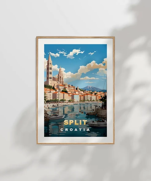 Çerçevesiz Poster Split Sahil Manzarası - Resim 7