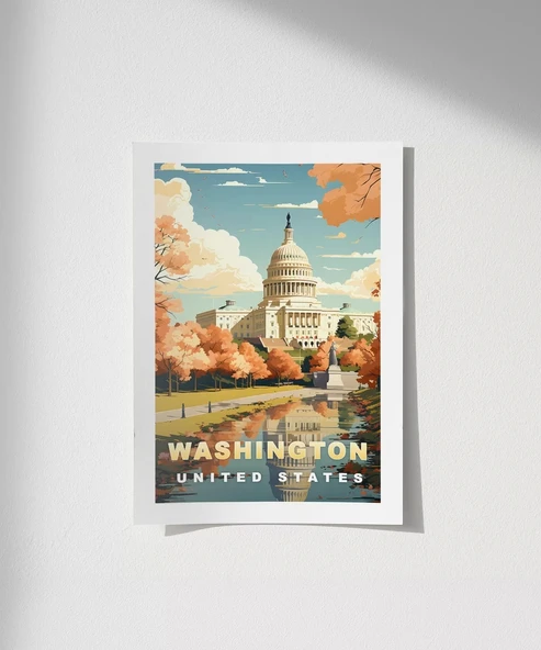 Çerçevesiz Poster Washington D.C. Capitol Sanatsal ürün görseli