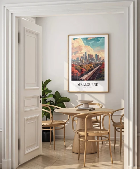Çerçevesiz Poster Melbourne Tren İstasyonu - Resim 3