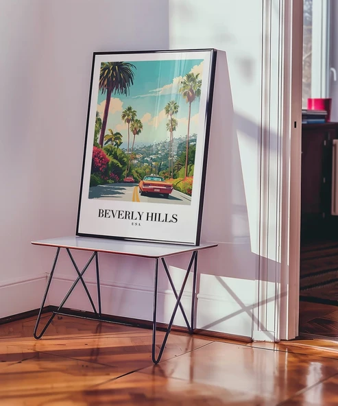 Çerçevesiz Poster Los angeles Şehir İlüstrasyonu - Resim 5