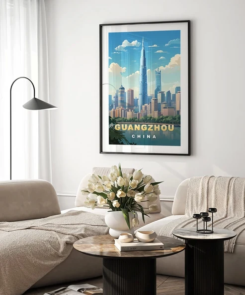 Çerçevesiz Poster İhtişamlı Guangzhou Gökdelenleri - Resim 5