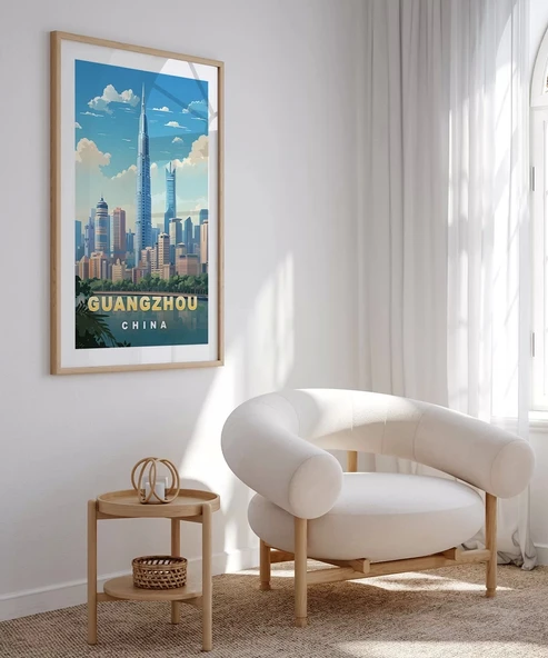 Çerçevesiz Poster İhtişamlı Guangzhou Gökdelenleri - Resim 3