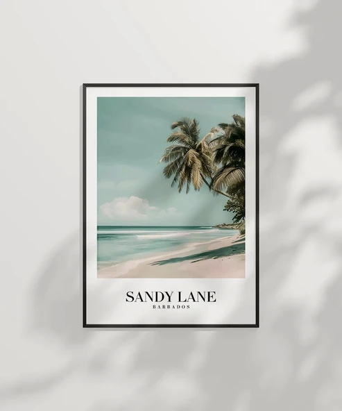 Çerçevesiz Poster Sandy Lane Barbados Tropik Sahil - Resim 6