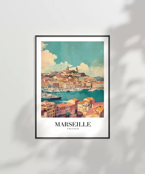 Çerçevesiz Poster Akdeniz'in Işıltılı Limanı - Resim 7