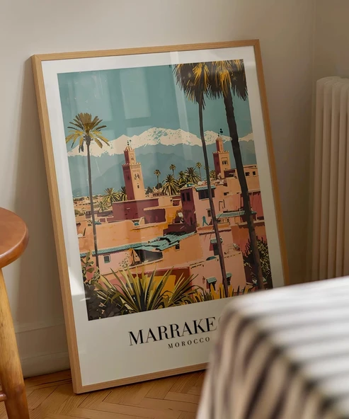Çerçevesiz Poster Kızıl Şehir Marakeş - Resim 4