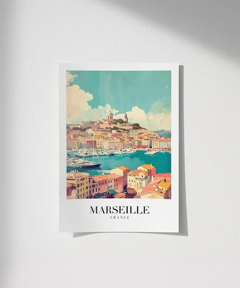 Çerçevesiz Poster Akdeniz'in Işıltılı Limanı ürün görseli