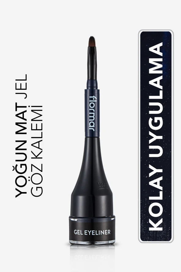 Flormar Özel Fırça Başlıklı Yoğun Pigmentli Mat Jel Eyeline -gel Eyeliner-02 Oceanblue-8690604591886