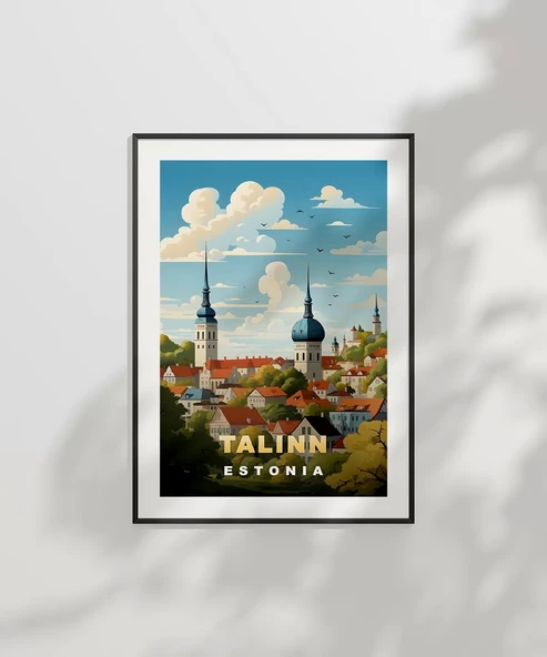 Çerçevesiz Poster Tallinn Tarihi Şehir Manzarası - Resim 6