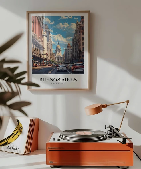 Çerçevesiz Poster Tarihi Buenos Aires Manzarası - Resim 3