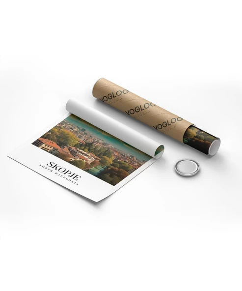 Çerçevesiz Poster Üsküp Şehir Manzarası - Resim 8