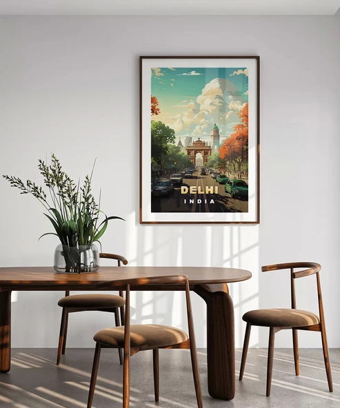 Çerçevesiz Poster Delhi'nin Renkli Yolları - Resim 5