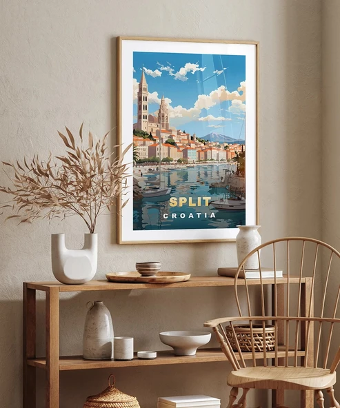 Çerçevesiz Poster Split Sahil Manzarası - Resim 5