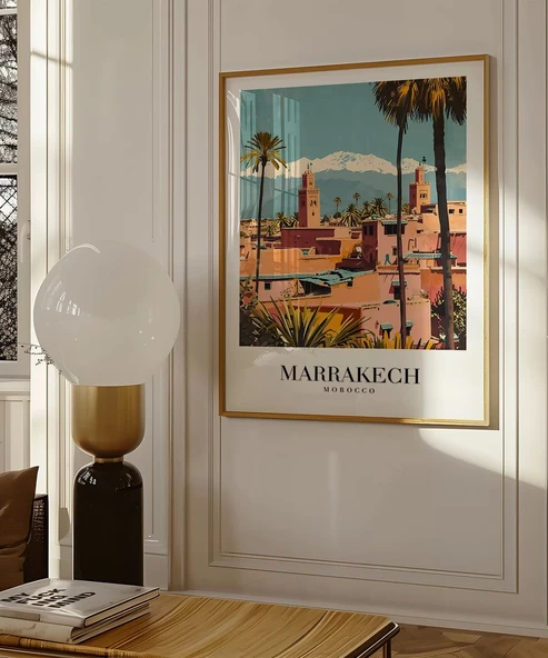 Çerçevesiz Poster Kızıl Şehir Marakeş - Resim 3